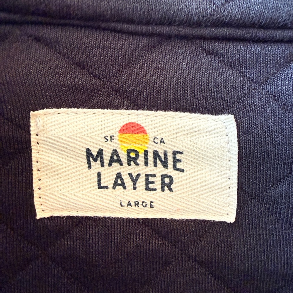 Marine Layer Quilted Jacket Black Full Zip Lightweight NWOT Women’s Large - Picture 2 of 2